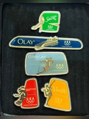 USA Olympic Sponsor Pins Set of 5 Secret Olay Pantene Venus CoverGirl